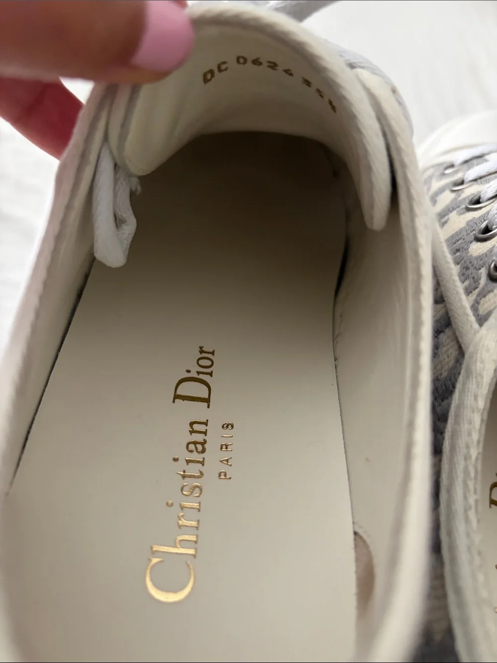 Walk’n’Dior platform sneakers Stone Gray Oblique Embroidered cotton
